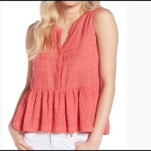 Cupcake and cashmere pink peplum tank